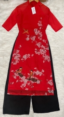 Set bộ áo dài cách tân 4 tà+ quần lưng thun phía sau,  có dây kéo - GR0246