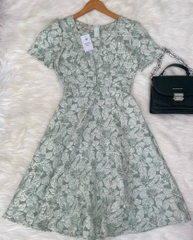 Đầm xòe tapta in hoa nổi - GR0248