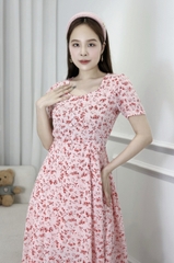 Đầm xòe hoa nhí đính nút - GR0261