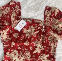 Đầm xòe hoa đính ngọc tay phồng - GR0269