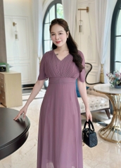 Đầm maxi form dài xếp ly ngực, tay loe - GR0288