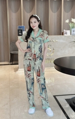 Set bộ họa tiết pijama có túi - GR0289