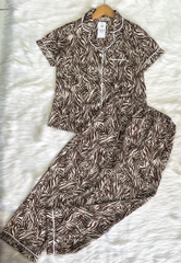 Set bộ pijama phối viền trắng, quần lưng thun có túi - GR0295