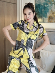 Set bộ pịjama họa tiết, quần lưng thun có túi - GR0290