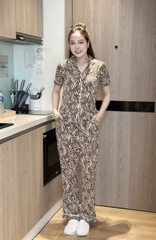 Set bộ pijama phối viền trắng, quần lưng thun có túi - GR0295