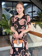 Set bộ họa tiết, quần giả váy lưng nửa thun, có túi - GR0334