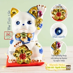 Mèo Phong Thủy Đính Đá - Hoa