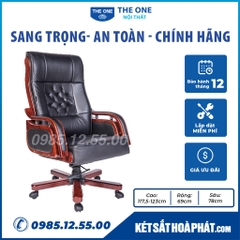 Ghế giám đốc Hòa Phát The One TQ09 bọc da thật chân xoay