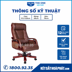 Ghế giám đốc Hòa Phát The One TQ11 bọc da ngả lưng chân xoay