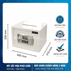 Két sắt công đức century khóa điện tử có khe bỏ tiền KCD250 màu trắng