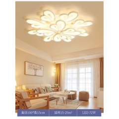 Đèn Led Ốp Trần Trang Trí Phòng Khách hiện đại mẫu lớn, 3 Chế Độ Sáng Bảo Hành 12 Tháng