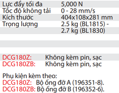 Súng Bắn Silicon Dùng Pin DCG180Z/DCG180ZB ( Không bao gồm pin, sạc )