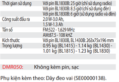 Radio Có Đèn Dùng Pin DMR050 18V/ 14.4V ( Không bao gồm pin, sạc)