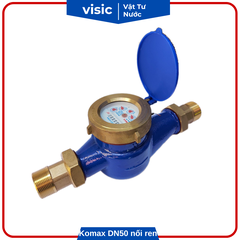 Đồng hồ nước Komax DN50 thân gang nối ren