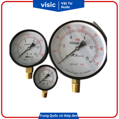 Đồng hồ đo áp suất Trung Quốc vỏ thép đen