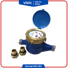Đồng hồ đo nước dạng cơ loại nối ren Zermat DN-15C phi 21