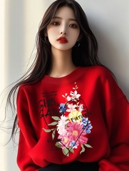 Áo nỉ đỏ TRALI 24456 Girlgang