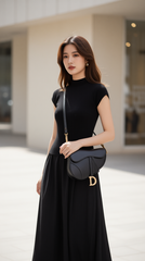 Bộ váy len TRALI 25510 màu đen