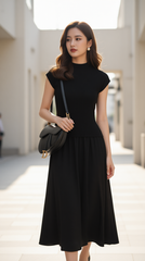 Bộ váy len TRALI 25510 màu đen