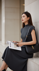 Bộ váy len TRALI 25510 màu xám