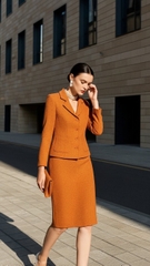 Bộ váy Tweed 2 lớp Trali 25521 màu Cam