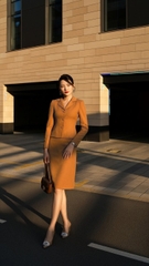 Bộ Tweed cam cổ họa tiết TRALI 25525