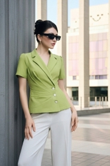 Áo sơ mi nữ TRALI 25129 xanh cốm