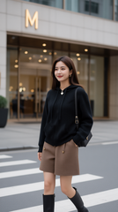 Áo khoác len TRALI 25606 màu đen