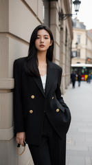 Áo vest dáng suông TRALI 25808 đen