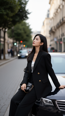 Áo vest dáng suông TRALI 25808 đen