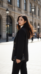 Áo vest dáng suông TRALI 25808 đen