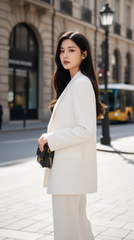 Áo vest dáng suông TRALI 25809 màu trắng