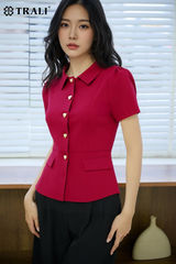 Áo sơ mi nữ TRALI 25132 đỏ