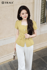 Áo sơ mi nữ TRALI 25130 màu vàng