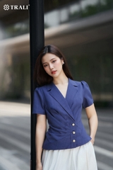 Áo sơ mi nữ TRALI 25129 màu xanh dương