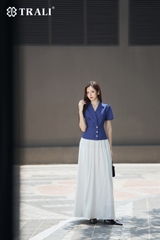 Áo sơ mi nữ TRALI 25129 màu xanh dương