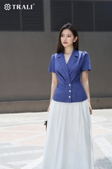 Áo sơ mi nữ TRALI 25129 màu xanh dương