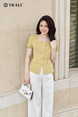 Áo sơ mi nữ TRALI 25130 màu vàng