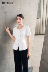 Áo sơ mi nữ TRALI 25127 màu trắng