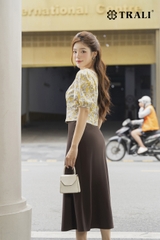 Áo Sơ Mi Nữ TRALI 24115 Màu Vàng Thô Hoa