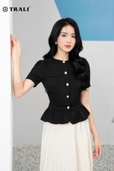 Áo Sơ Mi Peplum Nữ TRALI 23104 Màu Đen