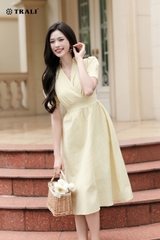 Đầm Trali 25204 Kẻ vàng