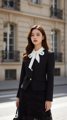 Áo vest dạ tweed TRALI 25803 đen