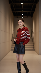 Áo len kèm khăn 25607 đỏ