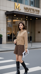 Áo khoác len TRALI 25606 màu nâu