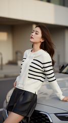 Áo len kèm khăn 25607 kem