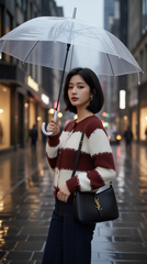 Áo len cadigan TRALI 25600 kẻ đỏ