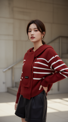 Áo len kèm khăn 25607 đỏ