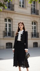 Áo vest dạ tweed TRALI 25803 đen