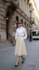 Áo sơ mi nữ TRALI 25136 màu trắng